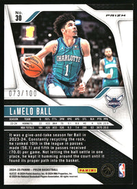 LaMelo Ball 2024-25 Panini Prizm #30 Prizms Fast Break Red SN
