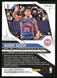 Marcus Sasser 2024-25 Panini Prizm #21 Prizms Fast Break Red SN