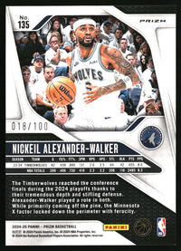 Nickeil Alexander-Walker 2024-25 Panini Prizm #135 Prizms Fast Break Red SN
