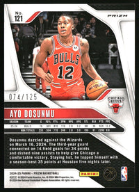 Ayo Dosunmu 2024-25 Panini Prizm #121 Prizms Fast Break Orange SN