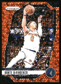 Donte DiVincenzo 2024-25 Panini Prizm #51 Prizms Fast Break Orange SN
