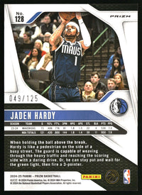 Jaden Hardy 2024-25 Panini Prizm #128 Prizms Fast Break Orange SN