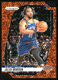 Jalen Brunson 2024-25 Panini Prizm #217 Prizms Fast Break Orange SN