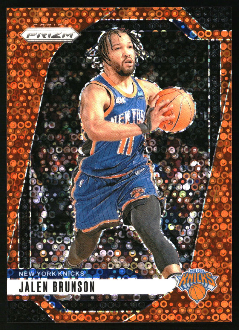 Jalen Brunson 2024-25 Panini Prizm #217 Prizms Fast Break Orange SN