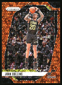 John Collins 2024-25 Panini Prizm #220 Prizms Fast Break Orange SN