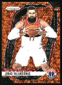 Jonas Valanciunas 2024-25 Panini Prizm #76 Prizms Fast Break Orange SN