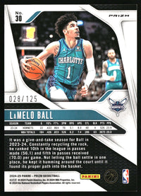 LaMelo Ball 2024-25 Panini Prizm #30 Prizms Fast Break Orange SN