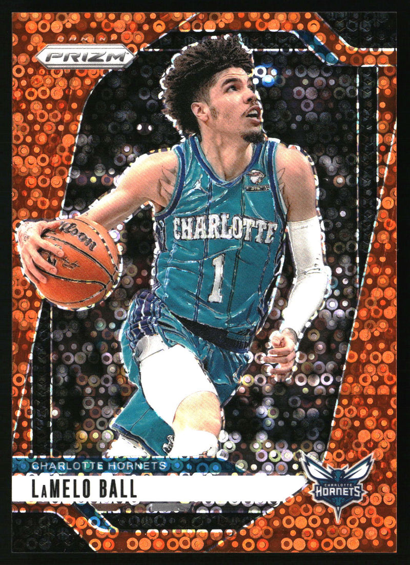 LaMelo Ball 2024-25 Panini Prizm #30 Prizms Fast Break Orange SN