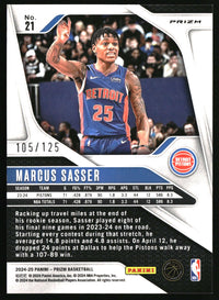 Marcus Sasser 2024-25 Panini Prizm #21 Prizms Fast Break Orange SN
