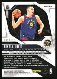 Nikola Jokic 2024-25 Panini Prizm #129 Prizms Fast Break Orange SN