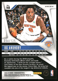 OG Anunoby 2024-25 Panini Prizm #149 Prizms Fast Break Orange SN