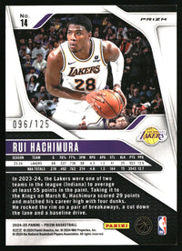 Rui Hachimura 2024-25 Panini Prizm #14 Prizms Fast Break Orange SN
