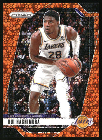 Rui Hachimura 2024-25 Panini Prizm #14 Prizms Fast Break Orange SN