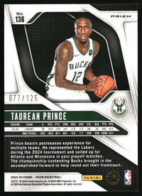 Taurean Prince 2024-25 Panini Prizm #136 Prizms Fast Break Orange SN