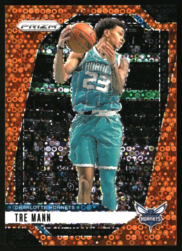 Tre Mann 2024-25 Panini Prizm #179 Prizms Fast Break Orange SN