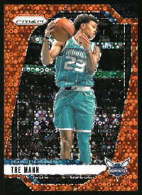 Tre Mann 2024-25 Panini Prizm #179 Prizms Fast Break Orange SN