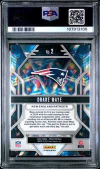 Drake Maye #2 2024 Panini Prizm Prizmatic PSA 9 Prizmatic-Green Ice