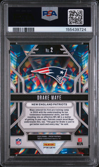 Drake Maye #2 2024 Panini Prizm Prizmatic PSA 9 Prizmatic-Green Prizm