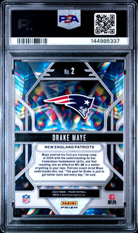 Drake Maye #2 2024 Panini Prizm Prizmatic PSA 9 Prizmatic-Green Wave