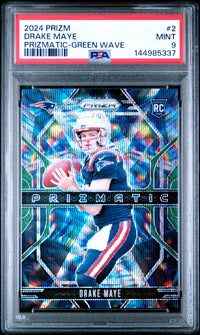 Drake Maye #2 2024 Panini Prizm Prizmatic PSA 9 Prizmatic-Green Wave