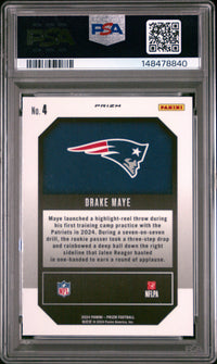 Drake Maye #4 2024 Panini Prizm Emergent PSA 9 Emergent-Green Wave