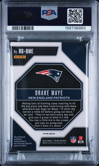Drake Maye #RGDME 2024 Panini Prizm Rookie Gear PSA 9 Rk Gear-Neon Green Pulsar