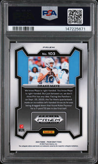 Drake Maye #103 2024 Panini Prizm Draft Picks PSA 10 Purple Wave