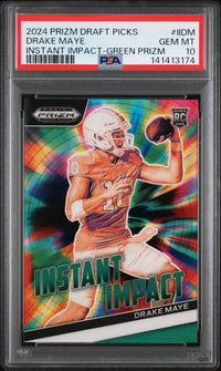Drake Maye #IIDM 2024 Panini Prizm Draft Picks Instant Impact PSA 10 Green Prizm