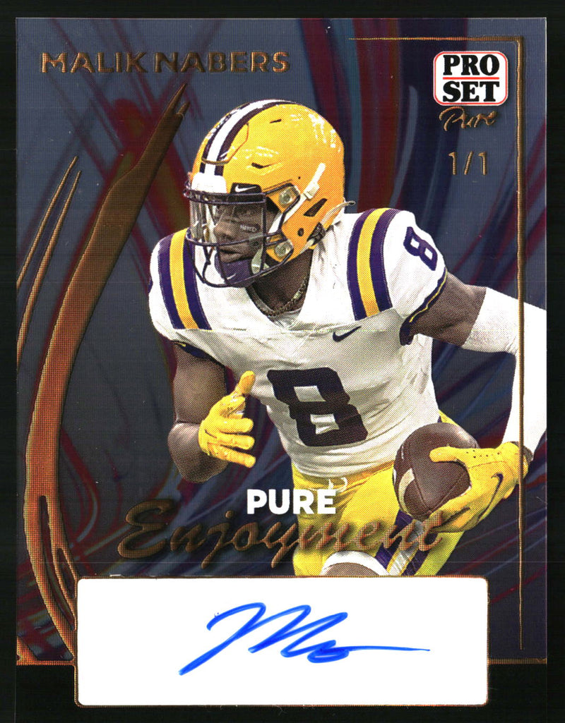 Malik Nabers 2024 Pro Set Pure #PE-MN1 Pure Enjoyment Gold SN, AU
