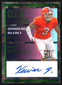 Xavier Thomas 2024 Pro Set Pure #CC-XT1 Clear Choice Green Crystal SN, AU