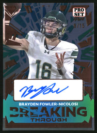 Brayden Fowler-Nicolosi 2024 Pro Set Pure #BT-BFN Breaking Through Bronze SN, AU