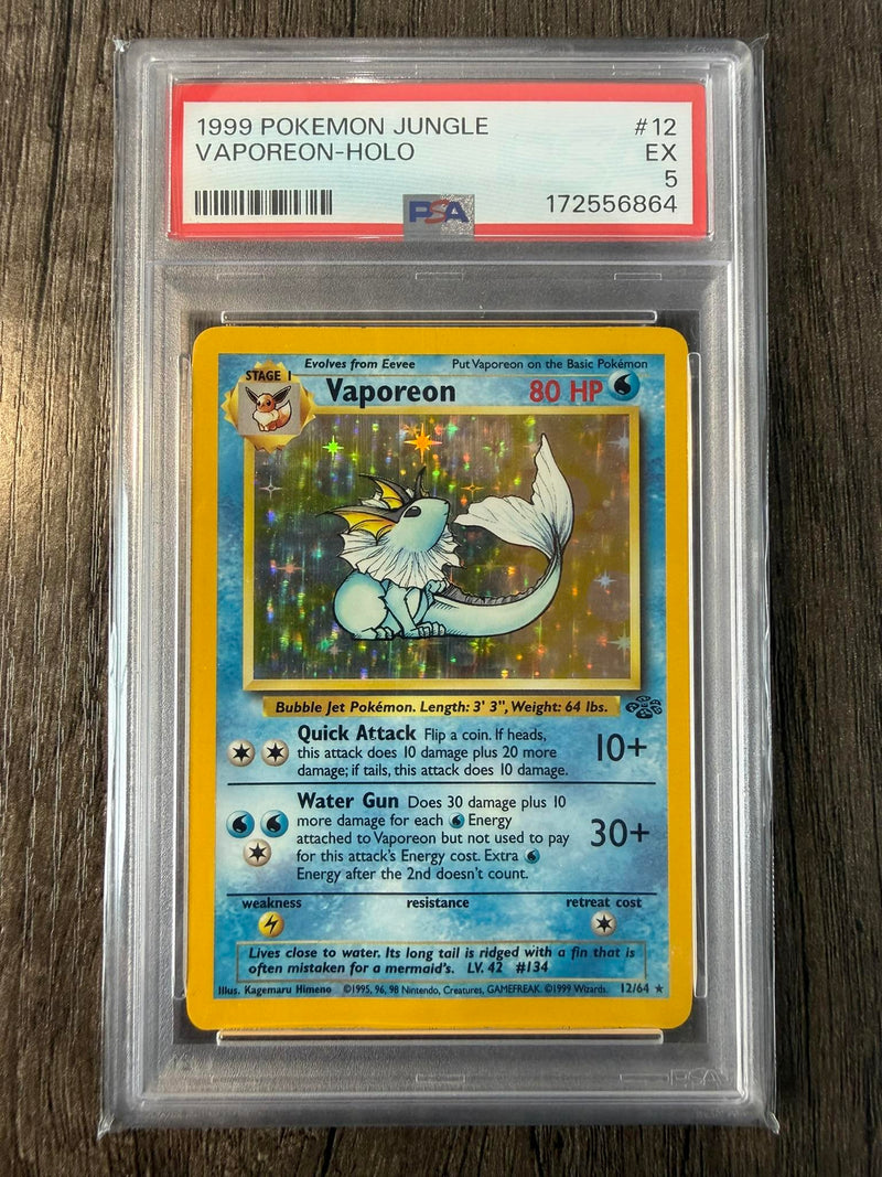 Vaporeon-Holo #12 1999 Pokemon Jungle PSA 5