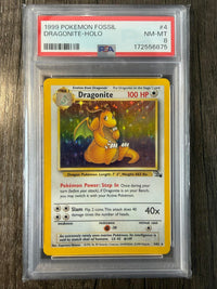 Dragonite-Holo #4 1999 Pokemon Fossil PSA 8