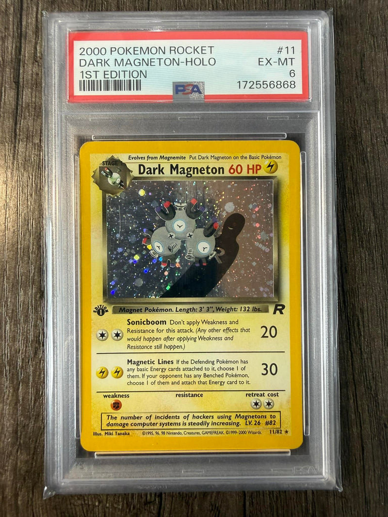 Dark Magneton-Holo #11 2000 Pokemon Rocket PSA 6 1st Edition