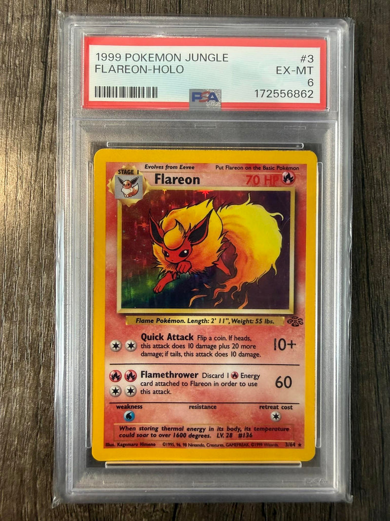 Flareon-Holo #3 1999 Pokemon Jungle PSA 6