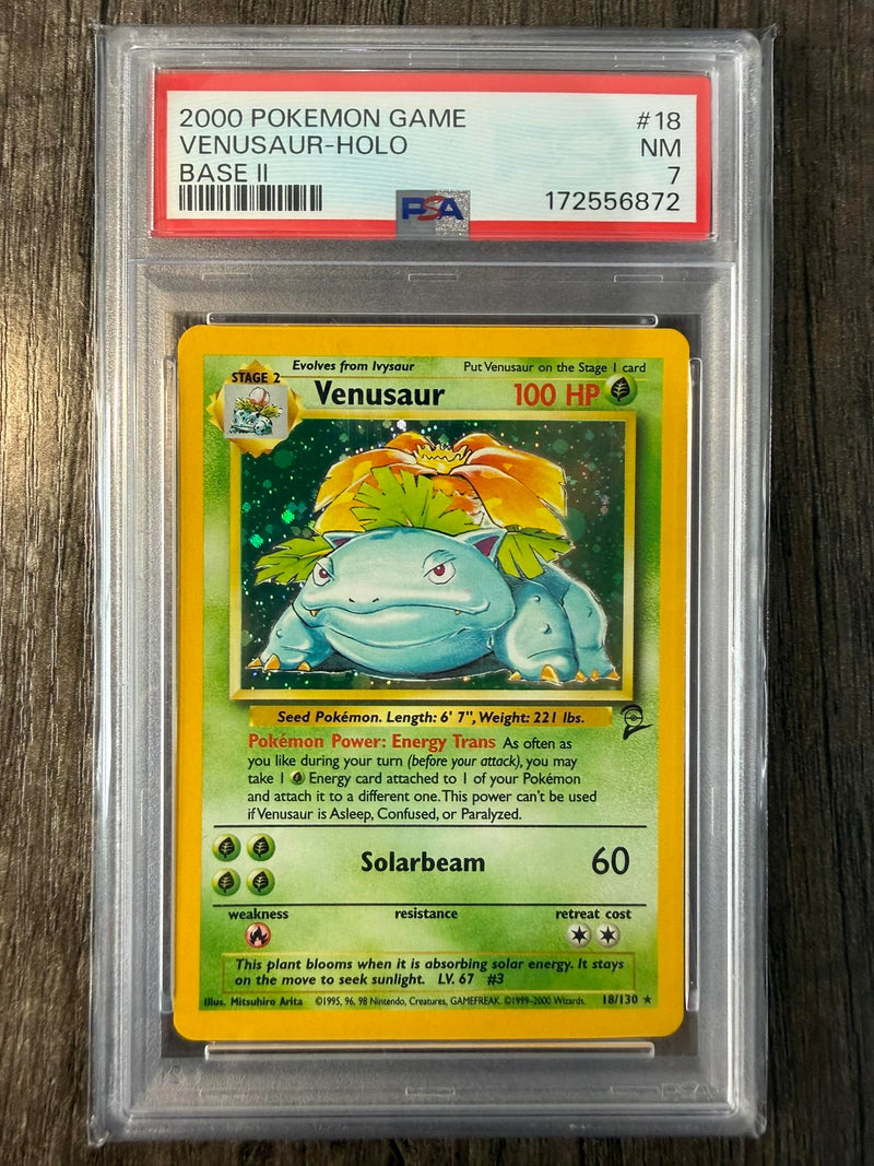 Venusaur-Holo #18 2000 Pokemon Game Base Ii PSA 7 Base Ii