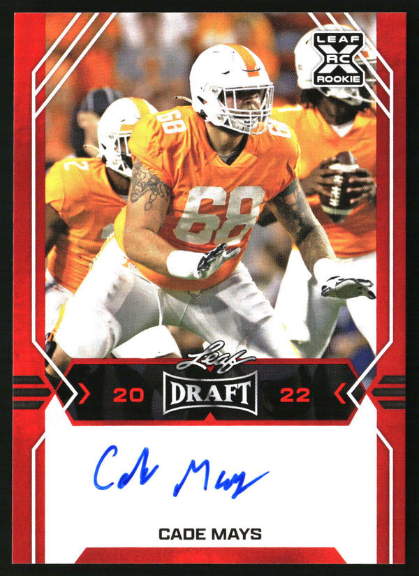 Cade Mays 2022 Leaf Draft #BA-CM2 Autographs Red AU