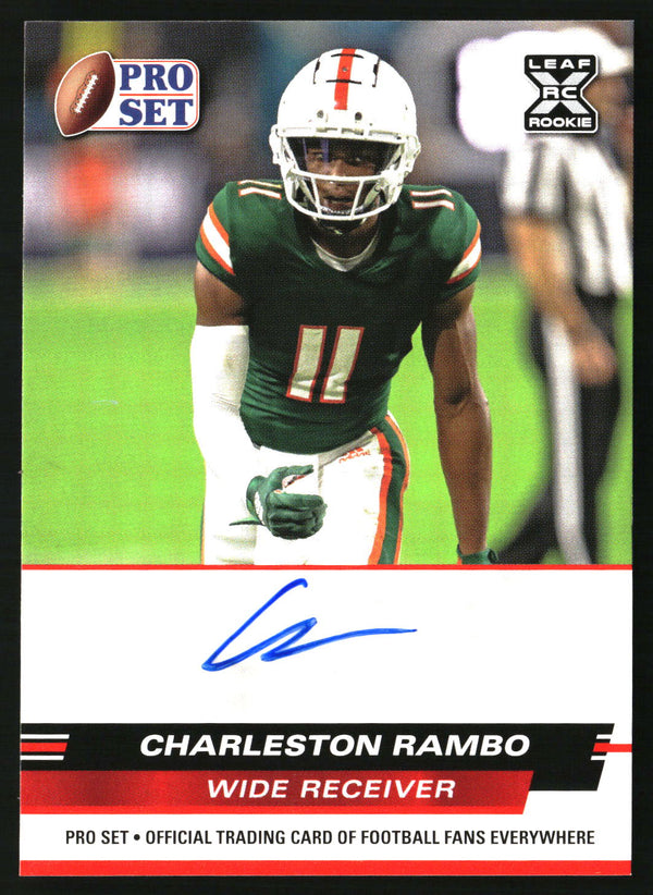 Charleston Rambo 2022 Pro Set Draft #PSA-CR1 Autographs Red AU