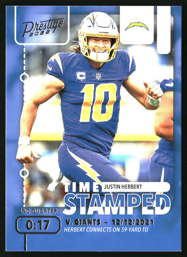 Justin Herbert 2022 Panini Prestige #TS-6 Time Stamped