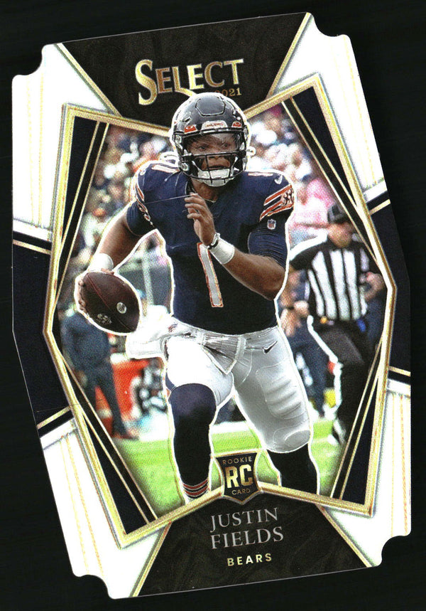 Justin Fields 2021 Panini Select #150 Silver Prizm Die Cut RC