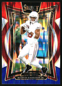 Marvin Harrison Jr. 2024 Panini Select #28 Red & Blue Prizm Shock RC