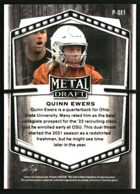 Quinn Ewers 2022 Leaf Draft #P-QE1 Metal Portrait Mojo Silver