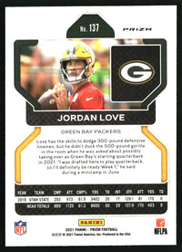 Jordan Love 2021 Panini Prizm #137 Red White and Blue
