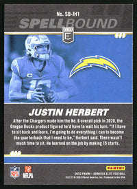 Justin Herbert 2022 Donruss Elite #SB-JH1 Spellbound Pink
