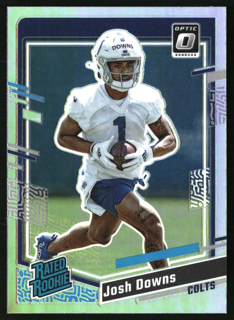 Josh Downs 2023 Donruss #345 Optic Rated Rookie Preview Holo Prizm RC