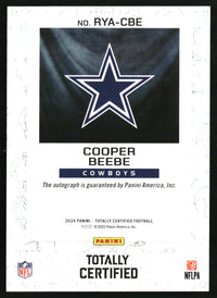 Cooper Beebe 2024 Panini Totally Certified #RYA-CBE Rookie Yearbook Auto AU