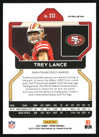 Trey Lance 2021 Panini Prizm #333 Red White and Blue RC