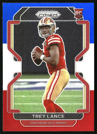 Trey Lance 2021 Panini Prizm #333 Red White and Blue RC