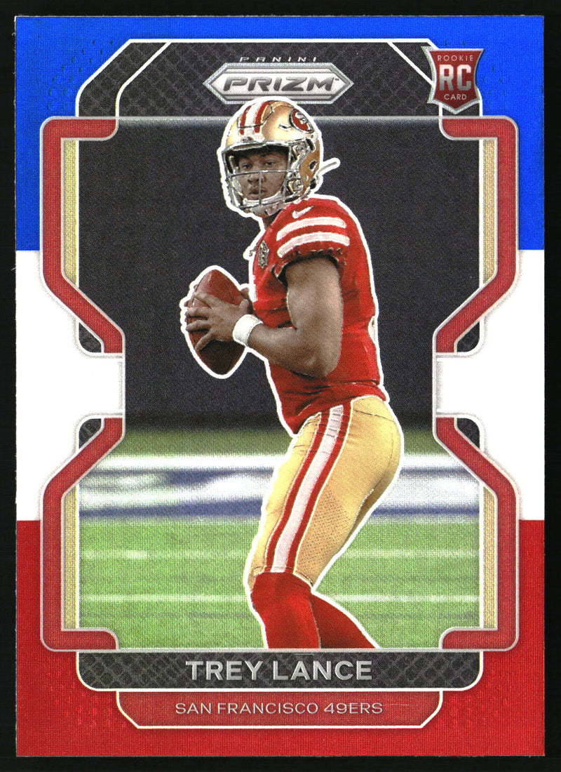 Trey Lance 2021 Panini Prizm #333 Red White and Blue RC