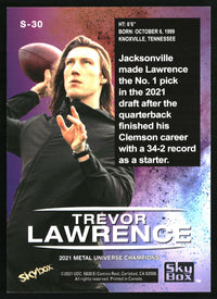 Trevor Lawrence 2021 SkyBox Metal Universe Champions #S-30 Skybox Premium